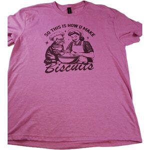 Womens Gildan Soft Style Purple So This Is How You Make Biscuits Shirt‎ Large